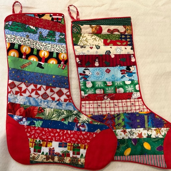Handmade Other - Vintage Festive Patchwork Christmas Stockings